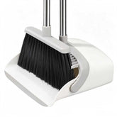 OPTTIDI front view of broom and dustpan set showing compact packaging and benefits
