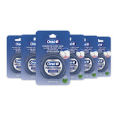 Oral-B front packaging showing six mint floss spools for long-lasting supply