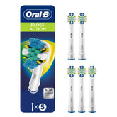 Oral-B front packaging showing five FlossAction heads and product benefits