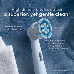 Oral-B close-up of extra-soft bristles highlighting gentle gum protection benefit