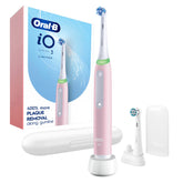 Oral-B iO3 azalea pink front view showing sleek handle and elegant finish for daily use