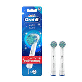 Oral-B front packaging showing two replacement heads and product labeling for convenience