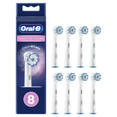 Oral-B front packaging showing eight replacement heads for stock convenience