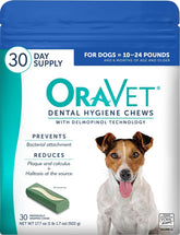 OraVet blue pouch front view showing 30-count and resealable top for freshness