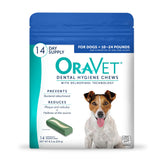 OraVet front packaging showing small-dog 14-count benefits