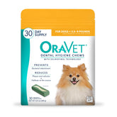 OraVet yellow pouch front view showing product and count benefit
