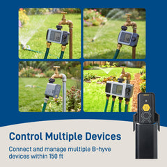 Orbit B-hyve hub with wall adapter displayed for simple plug-and-play benefit