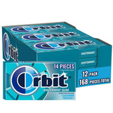Orbit wintermint front packaging showing 12-pack convenience and quick freshness