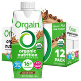 Orgain front packaging showing Café Mocha flavor and organic benefits