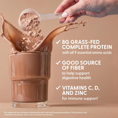 Orgain kids chocolate shake in glass showing creamy, kid-friendly taste