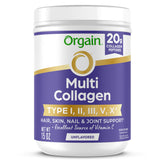 Orgain front label showing product name and 20g collagen for easy identification