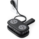 ORICO front view of compact power strip showing ports and space-saving design