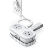 ORICO front view compact power strip showing ports and slim profile for travel convenience