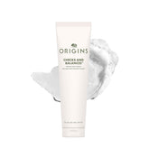 Origins front packaging showing bottle and label with clear benefits