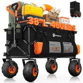 Originsure front view showing wagon unfolded and roomy interior for easy loading