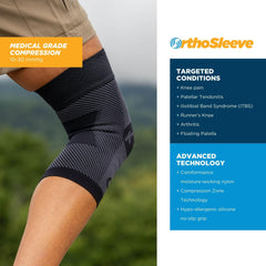 OrthoSleeve KS7 side profile on knee illustrating mobility support