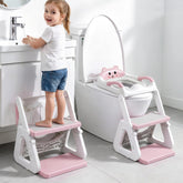 Orzbow front view of potty seat and step stool showing safe design
