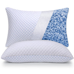 OSBED front view of queen-size pillow pair showing neat bedding and support
