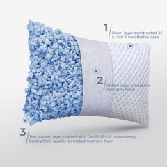 OSBED pillows styled on a bed demonstrating comfortable sleep setup