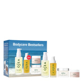OSEA front view of four-piece travel set showing compact packaging and convenience
