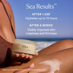 OSEA cream being massaged into skin demonstrating immediate softness