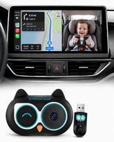 OTTOCAST front view of baby camera showing compact housing and child monitoring benefit