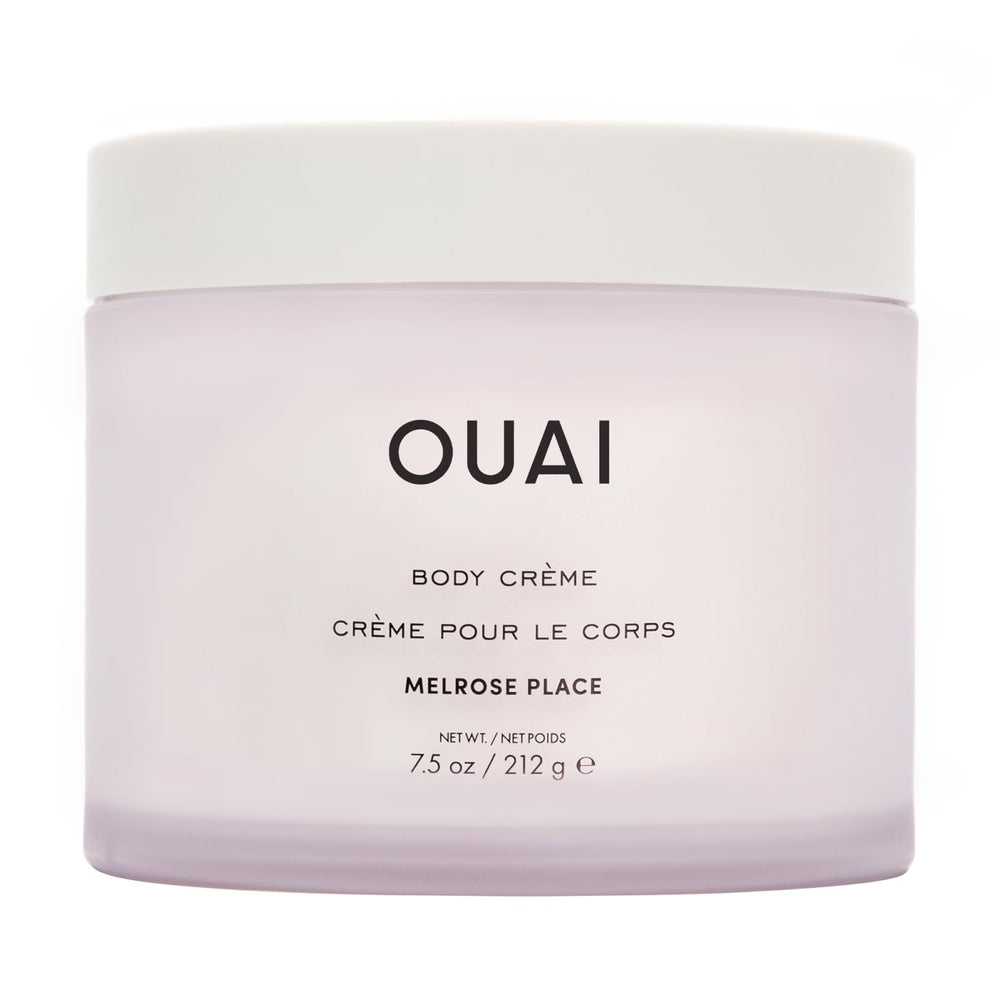 OUAI jar front view showing branding and elegant packaging benefit hydration