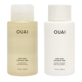 OUAI front packaging showing volumizing shampoo and conditioner, promotes fuller hair