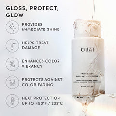 OUAI applying Hair Gloss to mid-lengths and ends for instant shine benefit