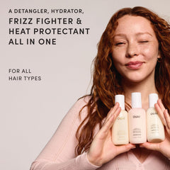 OUAI fine mist texture over hair illustrating lightweight hydration