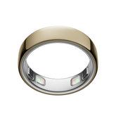 OURA ring 5 gold front view showing sleek titanium design and daily wear comfort