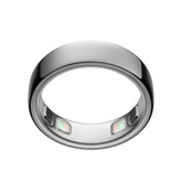 OURA silver ring front profile showing sleek design and comfortable fit