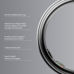 OURA titanium band close-up highlighting scratch-resistant durable finish