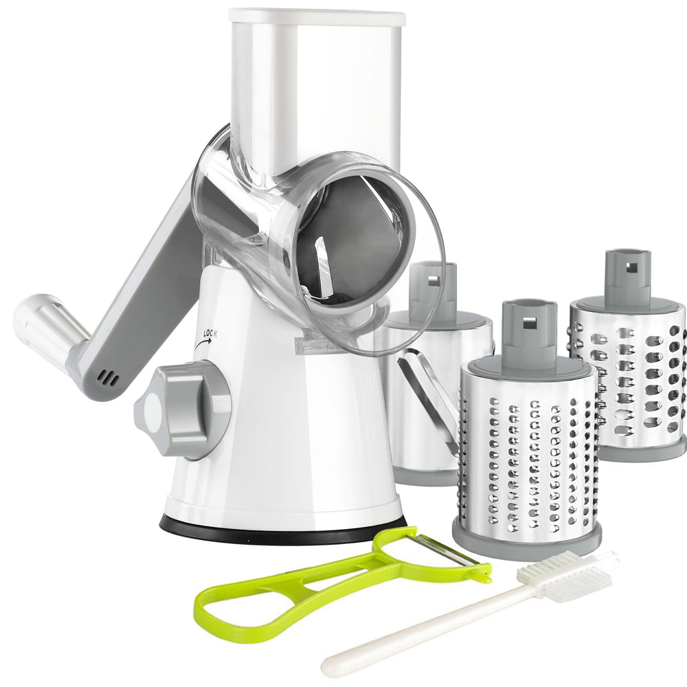 Ourokhome rotary grater front view showing compact, stable design and easy operation