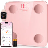 Ovutek front view scale showing sleek tempered-glass platform and stable design for dependable weighing