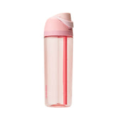 Owala FreeSip front view showing rose quartz bottle and lockable lid, easy access