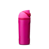 Owala FreeSip kids front view showing colorful bottle and secure lid benefit portability