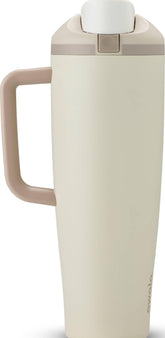 Owala FreeSip 40 oz tan front view showing durable insulated body and color appeal