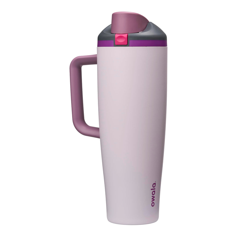 Owala FreeSip front view showing Dreamy Field color and 40oz capacity benefit