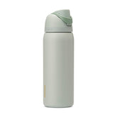 Owala FreeSip front view in Summer Blue showing full bottle and label, convenient hydration