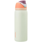 Owala FreeSip front view showing 32 oz stainless steel bottle and color finish benefit