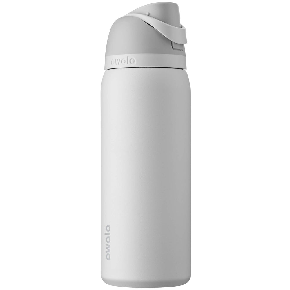 Owala FreeSip front view showing shy marshmallow color and durable finish