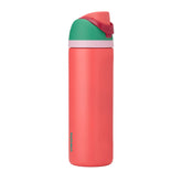 Owala FreeSip front view showing Strawberry Fields color and ergonomic shape benefit portability