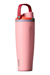 Owala FreeSip Sway front view showing sleek bottle and sugar high finish benefit
