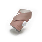 Owlet dusty rose sock front view showing neat fit and soft finish for comfort