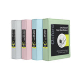Oxford front view of 4-pack pastel binders showing neat labeling benefit