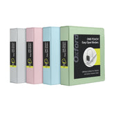 Oxford front view pastel binder showing clear-view cover and neat labeling benefit organization