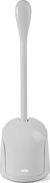 OXO compact toilet brush front view showing organized storage and neat appearance