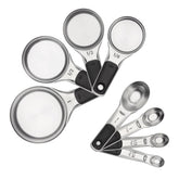 OXO front view of full measuring set showing tidy stacked storage and accessibility