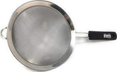 OXO Good Grips strainer front view showing handle and stability for safer draining